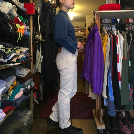 [USED] 100%COTTON NAVY チャイナシャツ