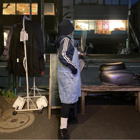 [USED]デニムショート丈オーバーオール