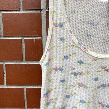 [USED] 小花柄ワッフルタンクトップ