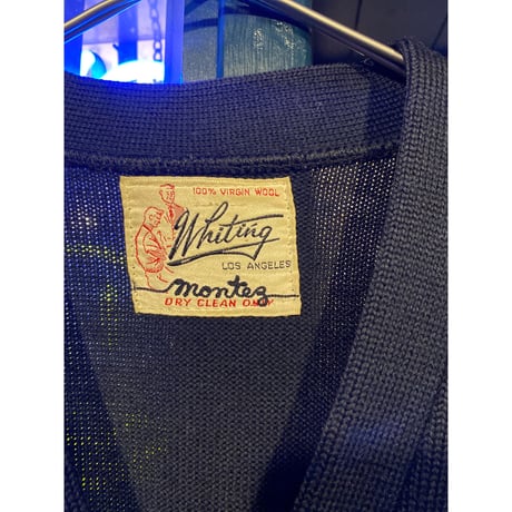 [USED] VINTAGE 'WHITING' レタード ニットカーディガン