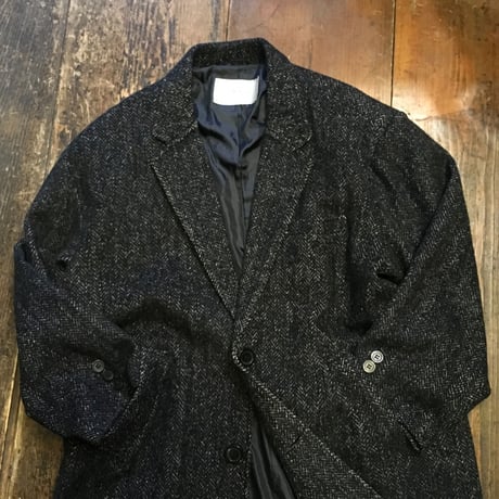[USED] WOOL ヘリンボーン ネップ ロングコート