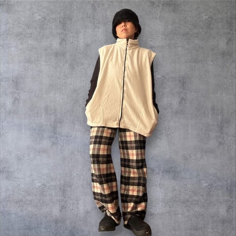 [USED] White フリースZIP ベスト