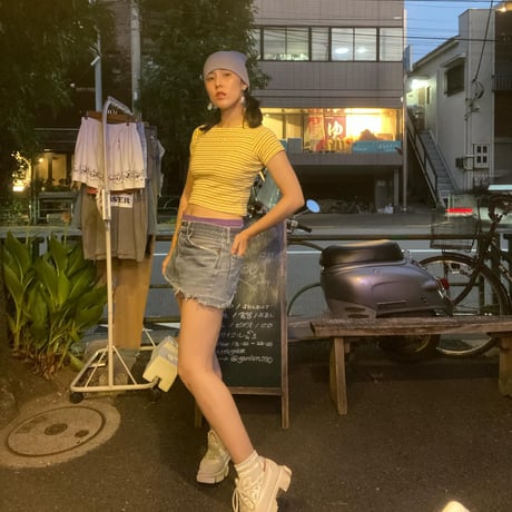 [USED]levis 501"XX" CUT OFF DENIM MINI SKIRT W32