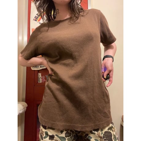 [USED] ライトブラウン　ワッフルTee ✨