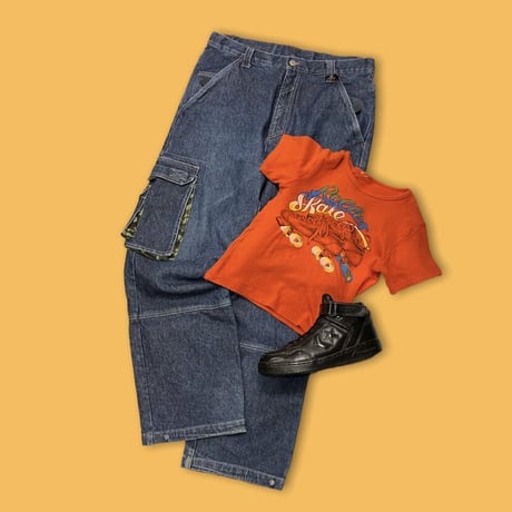 [USED] 00's DUFFS🛹DENIM CARGO PANTS