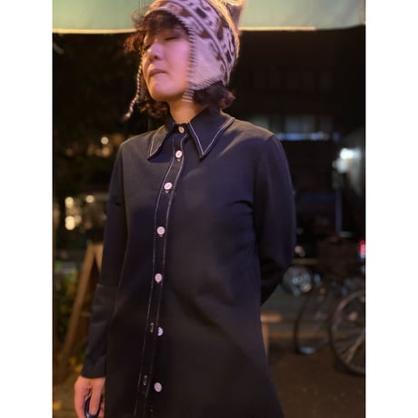 [USED] POLY素材シャツ  黒
