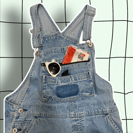 [USED] SUPER GIRL DENIM OVERALL!