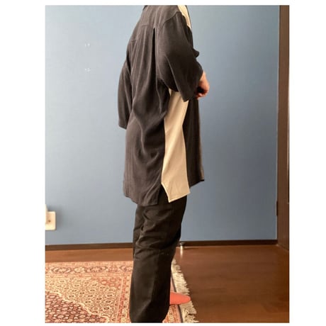 [USED] Two-tone SILK 開襟シャツ  🖤