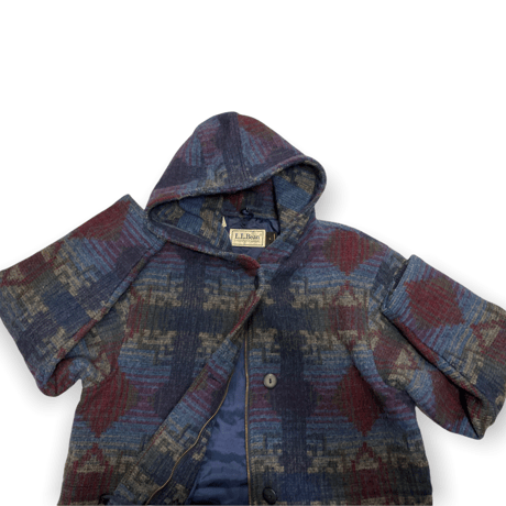 [USED] L.L.Bean WOOL 柄コート