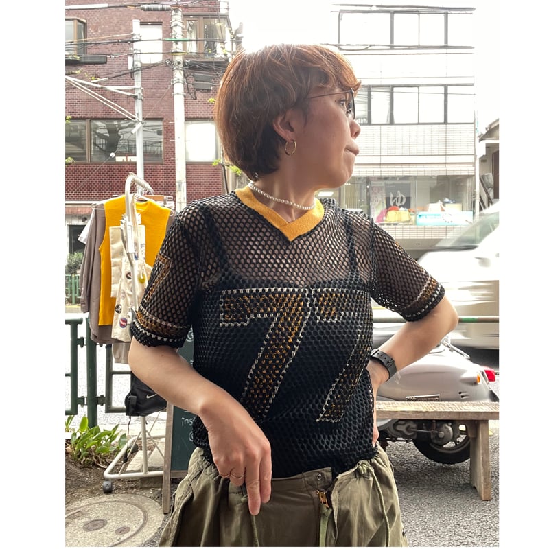 USED] vintage MESH FOOTBALL Tee | garden730