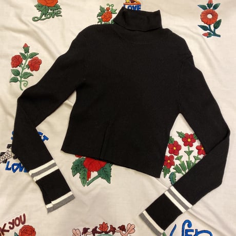 [USED] ボーダースリーブタートルKNIT♡
