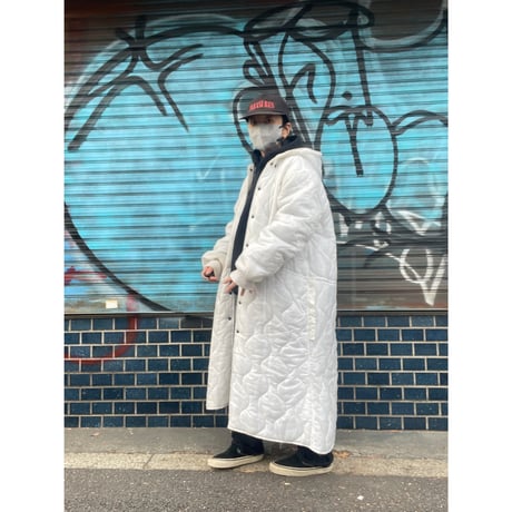 [USED] 珍品! 80's US ARMY WHITE キルティング ライナーコート