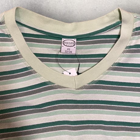 [USED] GREEN チビ ボーダーT