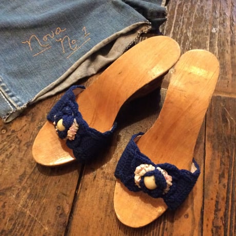 [USED] VINTAGE 木彫り WOOD サンダル