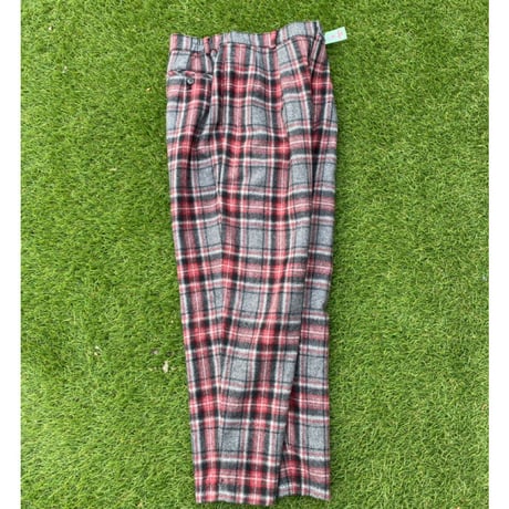 [USED] チェック❤️WOOL タックパンツ