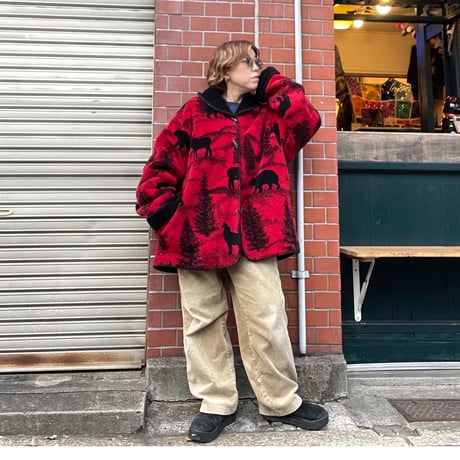 [USED] フリースリバーシブルコート♥️🖤