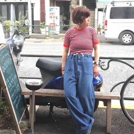 [USED] 半袖ボーダーニット