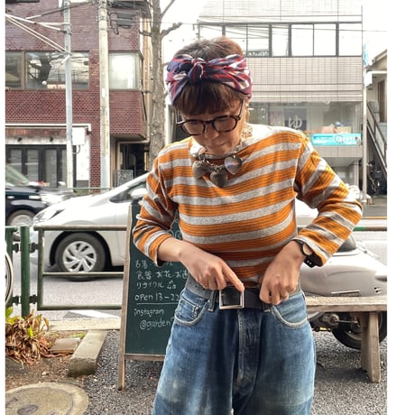 [USED] vintage マルチボーダーTee