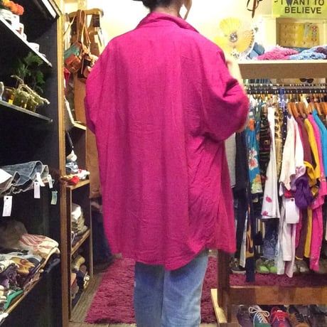 [USED] 100％RAYON PINKシャツ