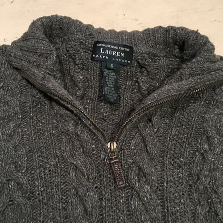 [USED] RALPH LAUREN ケーブルハーフジップニット