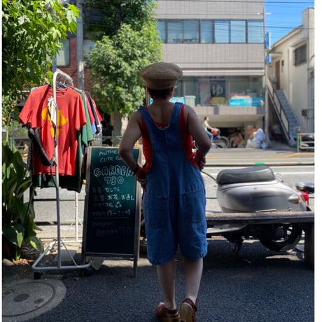 [USED]デニムショート丈オーバーオール