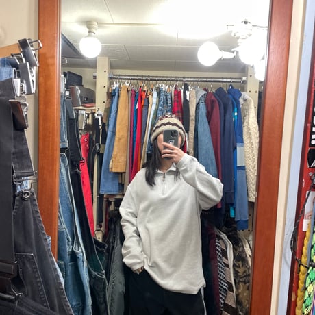 [USED] ハーフジップ BIG SIZE リブトップス