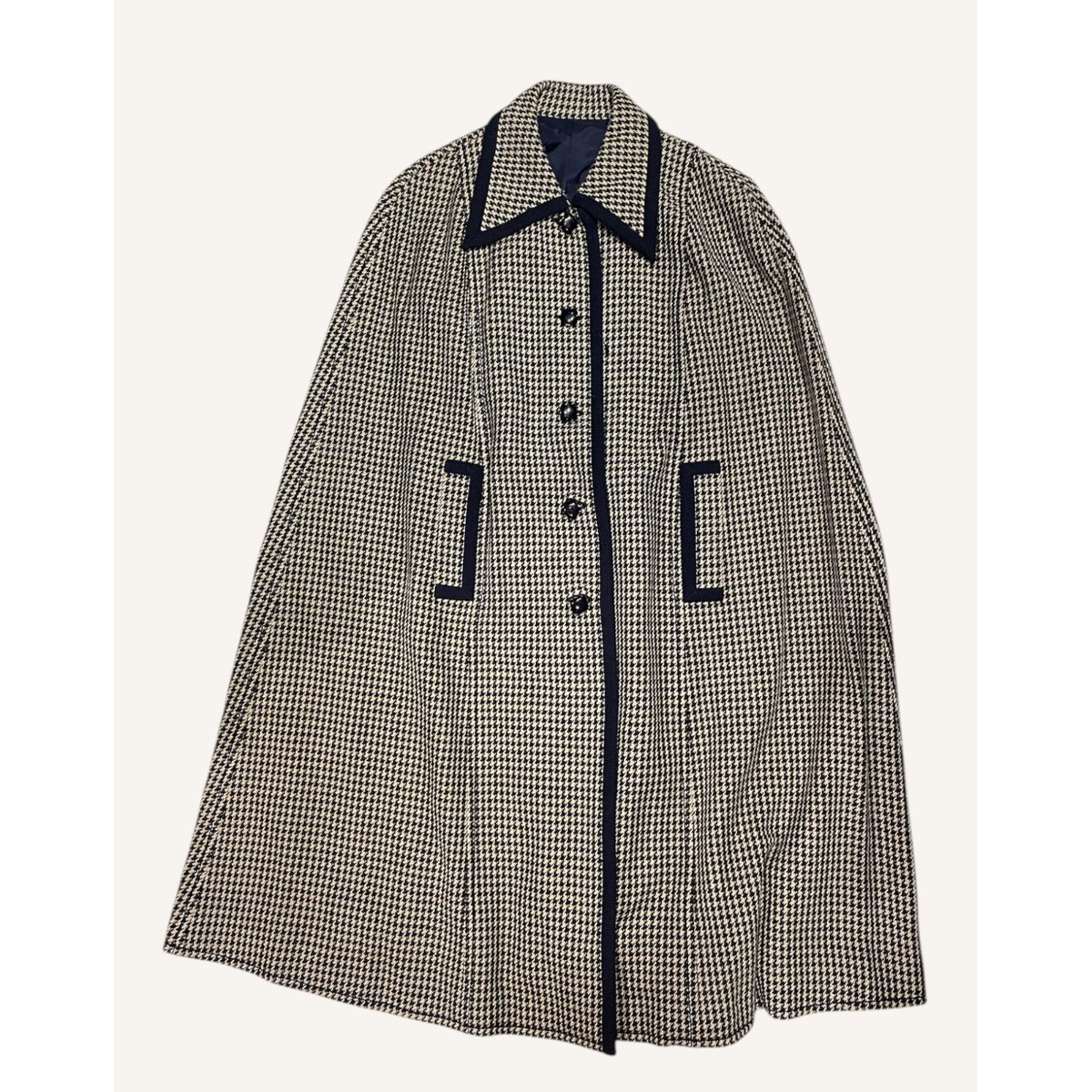 ヴィンテージBerger Swartz 千鳥格子柄　ケープコート　vintage USED] 千鳥格子ケープコート | garden730