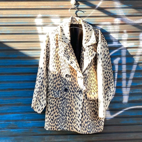 [USED]レオパードダブルボタンコートJKT🐆🖤