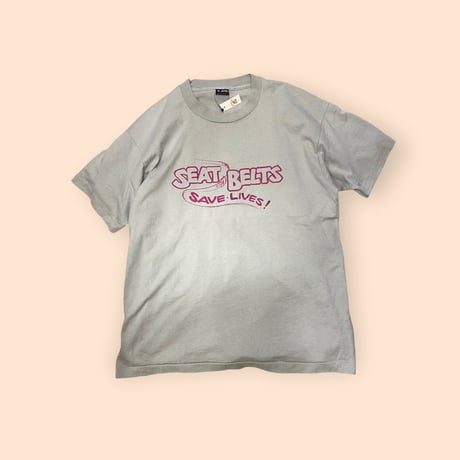 [USED]  80~90's "SEAT BELTS SAVE LIVES!"  Tee