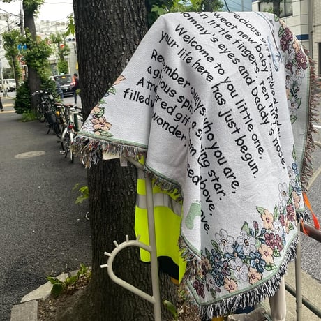 [USED] vintage コウノトリ ジャガード ラグ💐👶