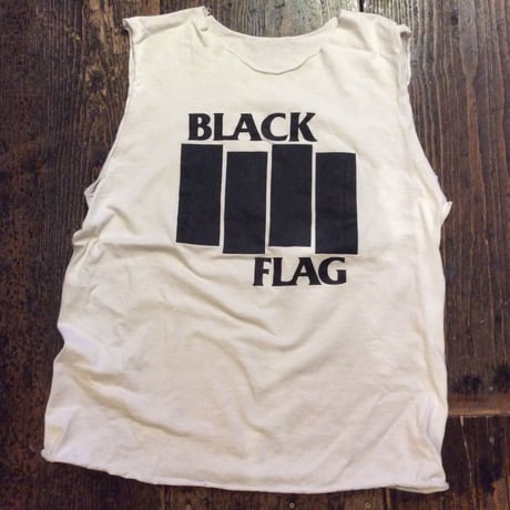 [USED] OLD  BLACK FLAG Tee CUTOFF！