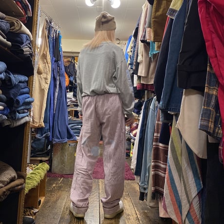 [USED] RED ストライプパジャマPANTS♡