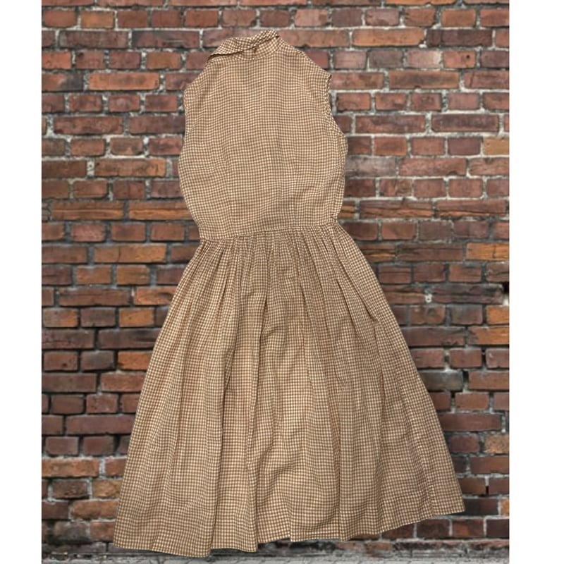 vintage 70s 古着　ストロベリー　苺　ギンガムチェック　ワンピース サイドリボンギンガムチェックレトロワンピース – jemiremi