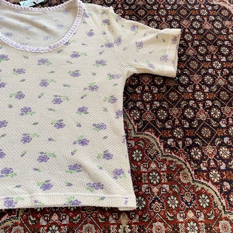 [USED] VINTAGE 花柄ワッフルTee🌷