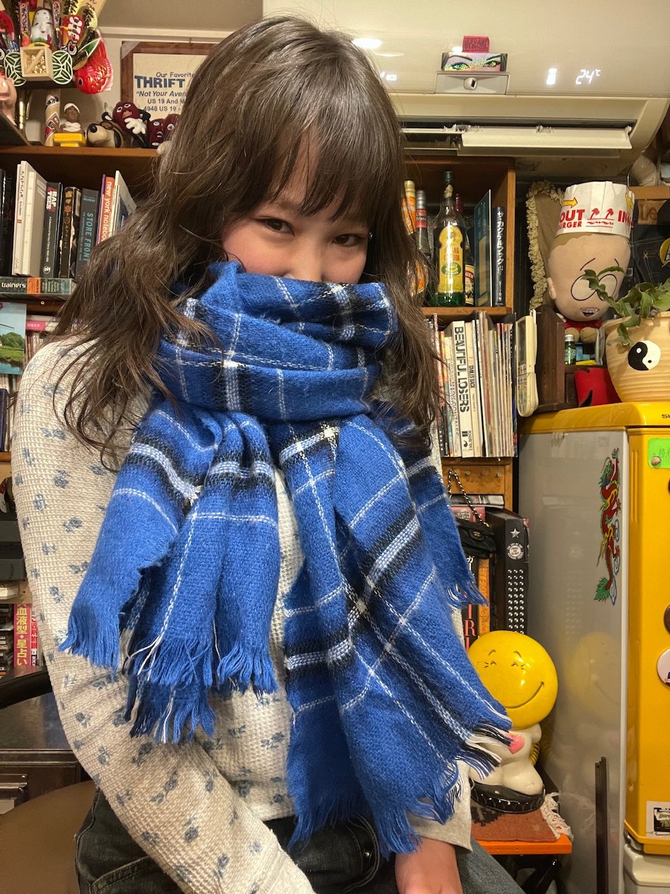 70s~80s archive デカオム ウールチェックマフラー 70s~80s archive デカオム ウールチェックマフラー 70s~80s archive