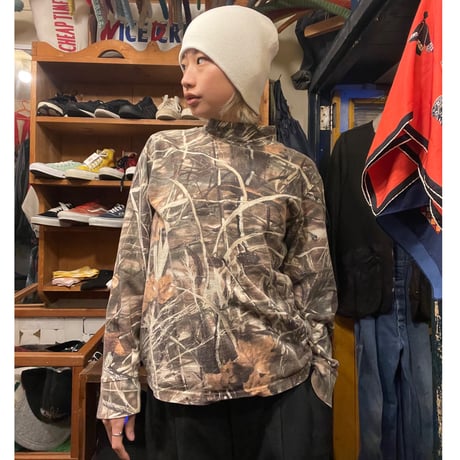 [USED]Real Tree モックネックロンT