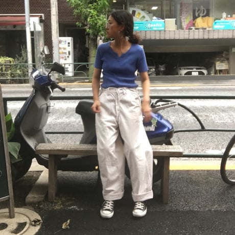 [USED] パープルブルー半袖 Knit TOPS