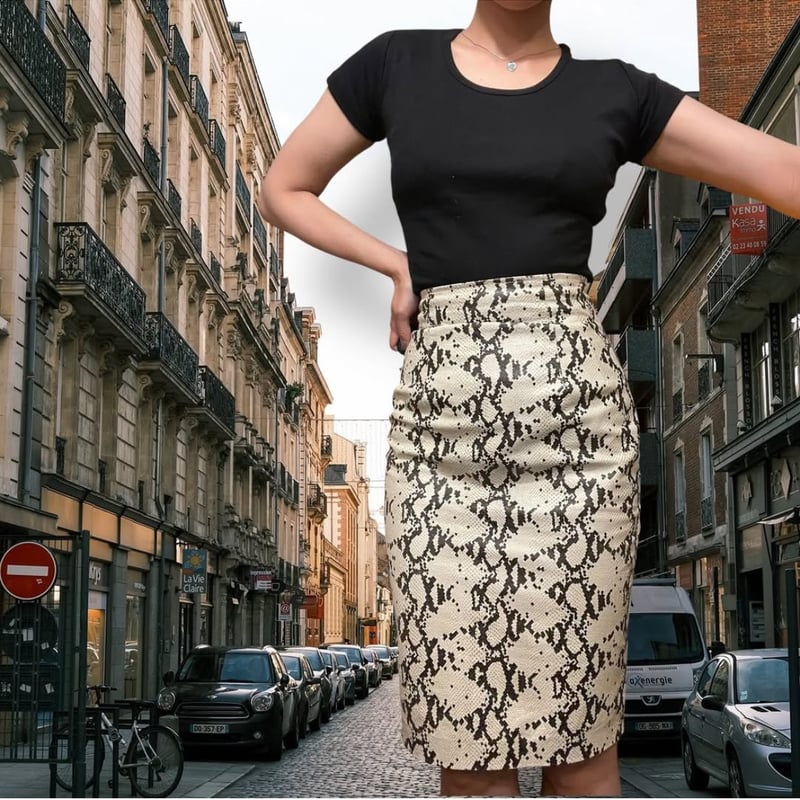 USED] パイソン柄レザータイトスカート | garden730