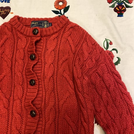 [USED] 真っ赤なケーブルニットCARDIGAN♡