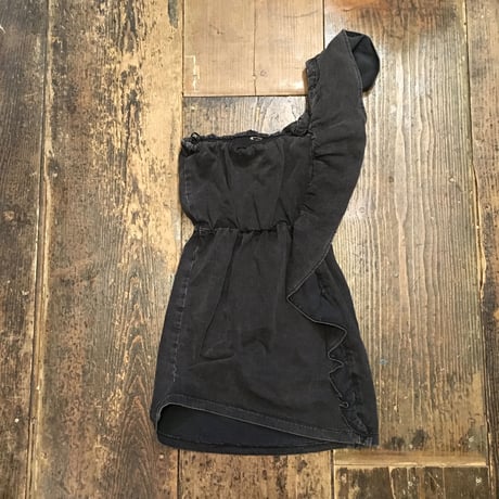 [USED] フリル付き Denim ベアトップワンピース