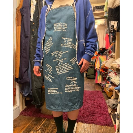 [USED] vintage レシピ付き DENIMエプロン