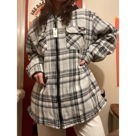 [USED] Dickies 綿入りフードネル BLK/GRY
