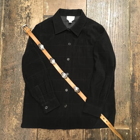 [USED] パッチワークのような スウェード風 shirt