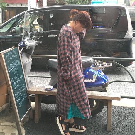 [USED] ノーカラーネルシャツワンピース