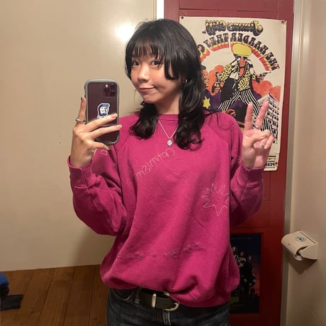 [HILITE STORE] ハンドメイド刺繍SWEAT/バーガンディ