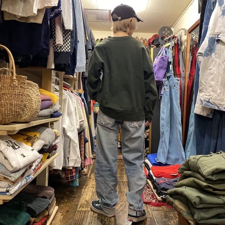[USED] "CHUMS" OLIVE-GREEN SWEAT！