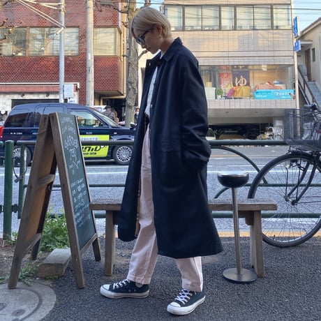[USED] made in U.S.A.  BLACKステンカラーコート！