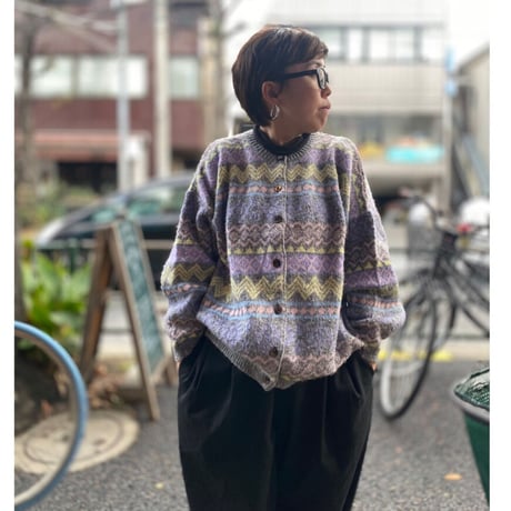 [USED] パステルカラーノルディック柄ニットカーディガン❄️