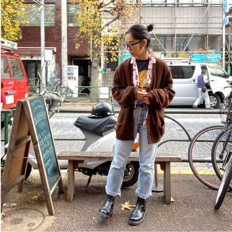[USED] ゆったりブラウンの ニットカーディガン