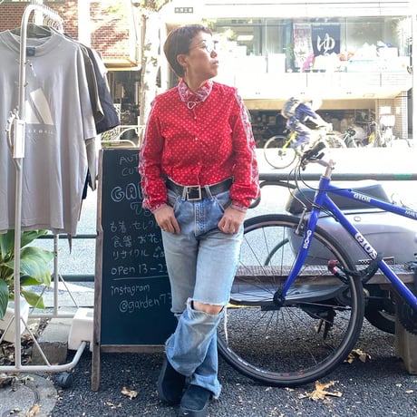[USED] 70's RED ペイズリー柄シャツ